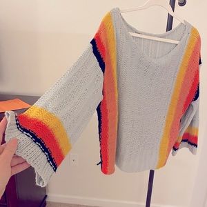 Gray Off Shoulder Sweater Size M